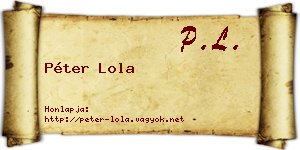 Péter Lola névjegykártya