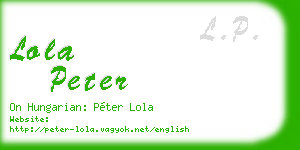 lola peter business card